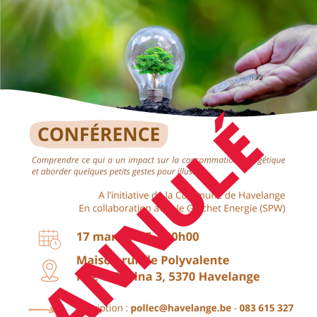 ANNULE - CONFERENCE - Economiser l'énergie - Havelange